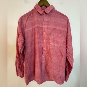 Khadi burnout red long sleeve button up shirt SZ 42